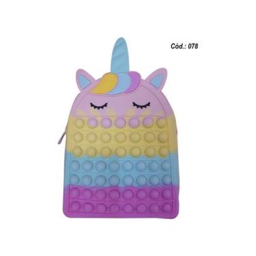 Imagem de Brinquedo antiestresse Pop It Bag para crianças de 22 x 18 cm de silic