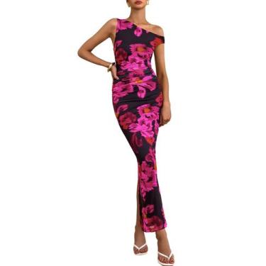 Imagem de Vestido Maxi Bodycon PRETTYGARDEN com estampa floral sem ombro