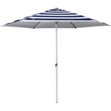 Imagem de Guarda-sol Milagres Premium em Alumínio 2,60m Listrado Azul e Branco B