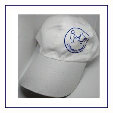 Imagem de Boné Tactel Liso Unissex Branco Ajustável Estampa Caridade O Caminho -