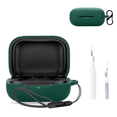 Imagem de NOUKAJU Capa para EarFun Air Pro 4i, capa protetora para fone de ouvido (com mosquetão + cordão + caneta de limpeza) à prova de quedas, arranhões, à prova de choque, capa para EarFun Air Pro 4i (verde