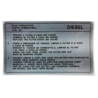 Imagem de Placa Instrução Yanmar Agritech Óleo Combustível - FELIPEÇAS