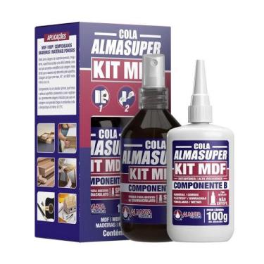 Imagem de Cola Almasuper Kit MDF Componente A 190ml + Componente B 100g - Baugar