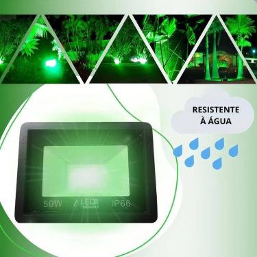 Imagem de 2X Refletor Led Holofote 50W Verde Bivolt Ip66 Prova D`Agua