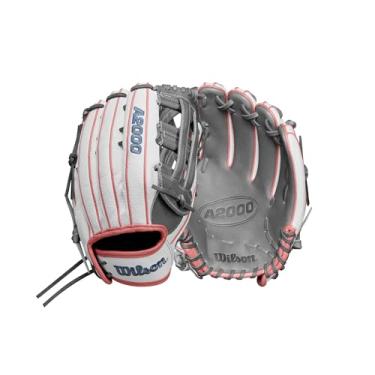 Imagem de Wilson Luva Outfield Fastpitch Fall 2024 A2000 FP50SS 31.1 cm - Arremesso à esquerda, branco/ouro rosa/cinza
