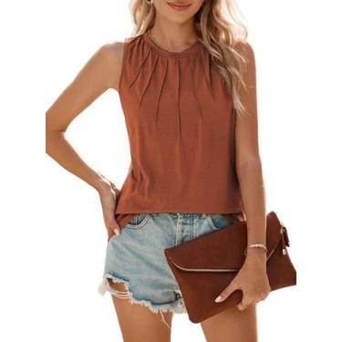 Imagem de Camiseta regata feminina BLENCOT, marrom de verão, tamanho XXL