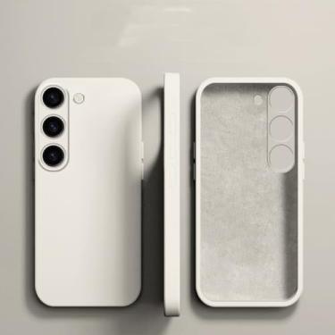 Imagem de Capa de silicone líquido para Samsung Galaxy A56 A55 A35 A34 A54 A15 A53 A73 A23 A32 A52 A51 A31 4g 5g Cobertura total macia (para A34/GdWhite)