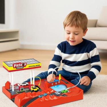 Imagem de Pista Carro Brinquedo Menino com 2 Carrinhos Lava Jato - LUA DE CRISTA