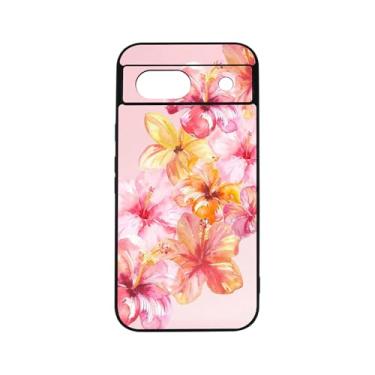 Imagem de qizjio Capa de telefone de verão à prova de choque protetora hibisco floral para Google Pixel 8A