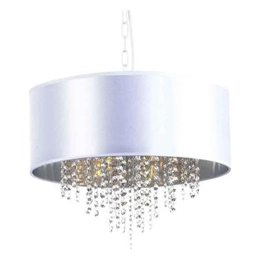 Imagem de Pendente Labelle Cúpula Branca Cristais 45Cm 4 Lâmpadas E14