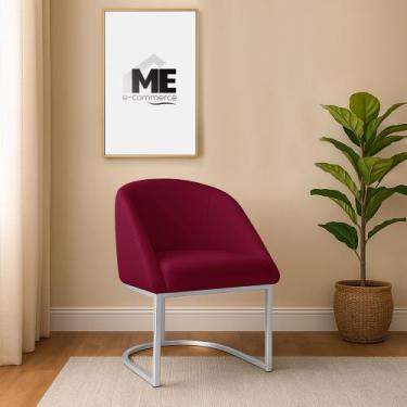 Imagem de Banqueta Poltrona Lua Penteadeira E Salão Com Base Metálica prata, bor