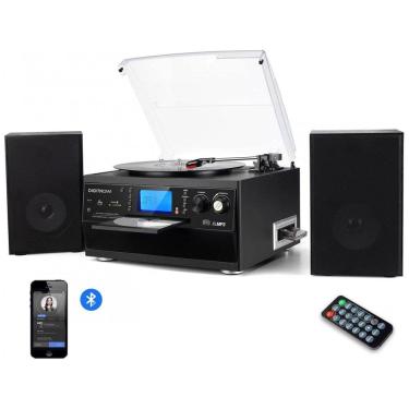 Imagem de Toca-discos Bluetooth DIGITNOW com Alto-falante Estéreo, Conversor de Vinil LP para MP3 com CD, Cassete, Rádio, Auxiliar e Codificação