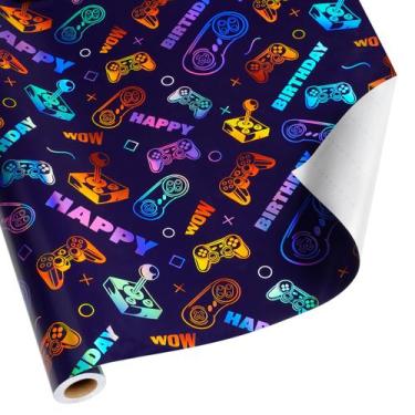 Imagem de Papel de embrulho BIOBROWN Gaming 43 cm x 10 m Design colorido
