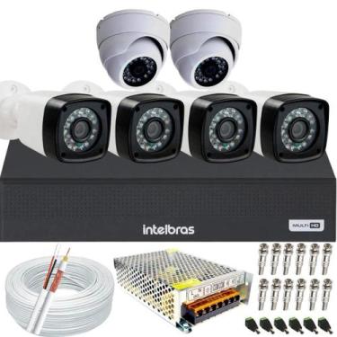 Imagem de Kit cftv 6 câmeras de segurança infravermelho Full Hd Dvr 8ch Intelbra