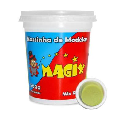 Imagem de Pote Massinha De Modelar Infantil Escolar Atoxica Magix 500g, Amarelo