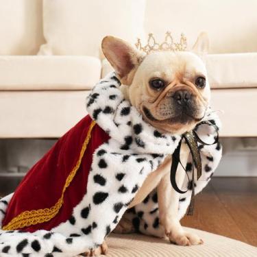 Imagem de Fantasia para animais de estimação Lovelyshop Lux Fur Red Cat Dog Cloa