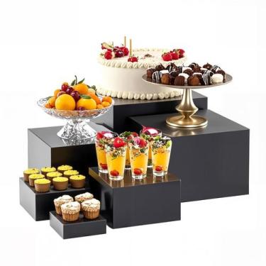 Imagem de Buffet Risers ihomecooker Metal Black 6 peças de 13 cm a 25 cm