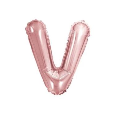 Imagem de Balão Letra Metalizada Rose Gold - 40cm (escolha Sua Letra) - PartiuFe