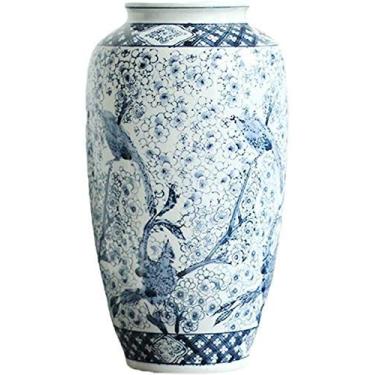 Imagem de AKALNNB Vasos para decoração vaso de cerâmica vintage azul e branco arte de porcelana decoração de casa hidropônica flor falsa chão grande 19 37 cm decoração de casa
