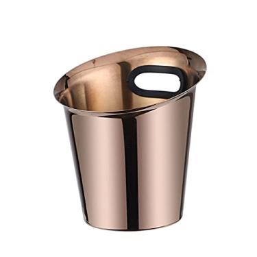 Imagem de Baldes de gelo isolados inclinados de aço inoxidável balde de champanhe balde de cerveja bar doméstico balde de cerveja 2L/4L balde refrigerador para festa/casa/bar/clube balde de cerveja champanhe