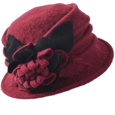 Imagem de Chapéu de inverno FORBUSITE Vintage Feminino, vestido de lã floral, cl