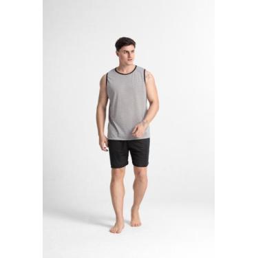 Imagem de Pijama Adulto Masculino Curto Regata - Jucatel 042, Multicolorido, GG