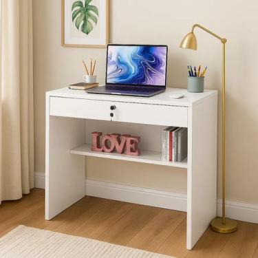 Imagem de Escrivaninha Tesla com Prateleira Extra e Gaveta com Chave - Brumato