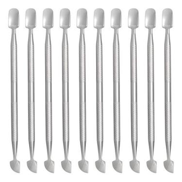 Imagem de Kit 10 Espátula Dupla Empurrador Inox Profissional - MINYMIX