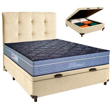 Imagem de Kit Cama Box Bau + Cabeceira + Colchão Casal Molas Ensacadas - Petrus - Paropas