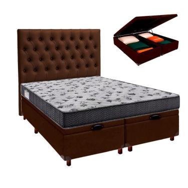 Imagem de Kit Cabeceira + Cama Box Bau + Colchão Casal D33 Iso100 Ortobom