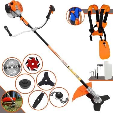 Imagem de Roçadeira Lateral Vulcan VR520H À Gasolina 52cc 2,5HP Com Carretel + Faca 2 Pontas + Faca 3 Pontas + Faca 6 Pontas + Faca 40 Dentes Vídea + Trimmer