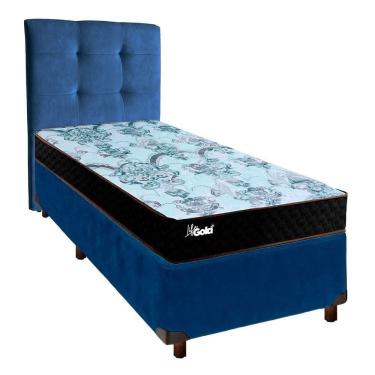 Imagem de Cama Box + Colchão Solteiro Molas Ensacadas Life Gold Paropas + Cabeceira Estofada