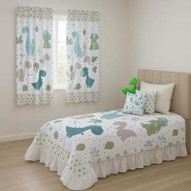 Imagem de Kit Cortina 2 Metros e Colcha Cobre Leite Infantil 07 Peças Para Quart