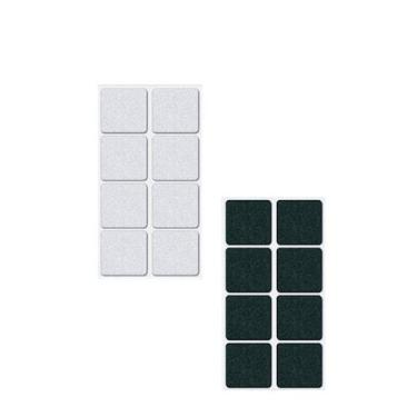 Imagem de Feltro Quadrado 22 Mm Branco C32 E Preto C40 Cartela C/72 Preta/Branca