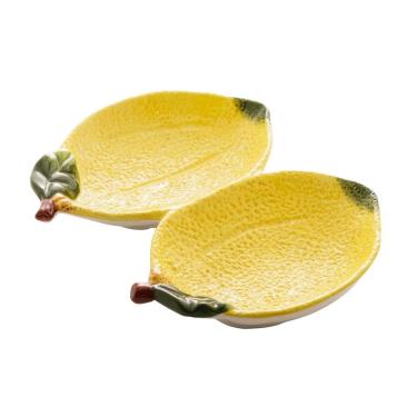 Imagem de Petisqueira de Cerâmica C/2 Divisórias Lemons 23x13cm Bon Gourmet