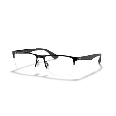 Imagem de Armação de Óculos de Grau Ray Ban Masculino RX6335 2503 56 Preto Fosco