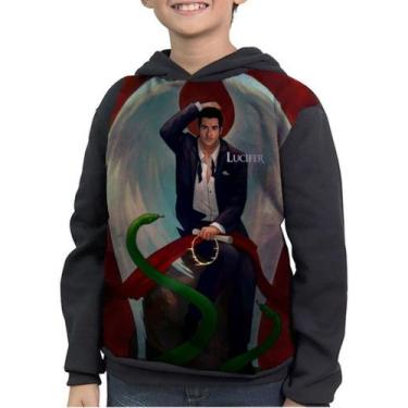 Imagem de Casaco Moletom Infantil Diabo Lucifer Morningstar - smoke, Preto, 14