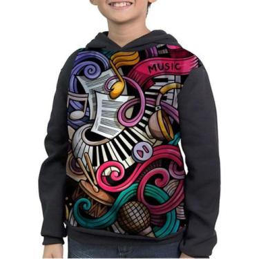 Imagem de Moletom Infantil Misic Musica Musico Instrumentos Musicais - smoke, Pr