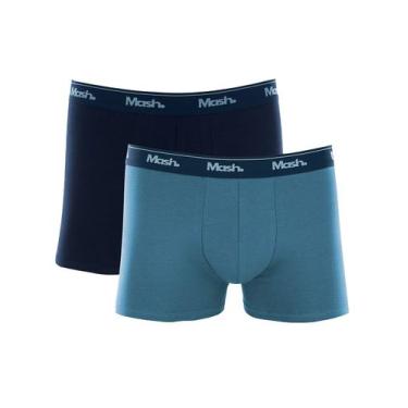 Imagem de Cueca Mash Boxer Cotton Basic Azul Marinho e Escuro Pack 2UN, L/G