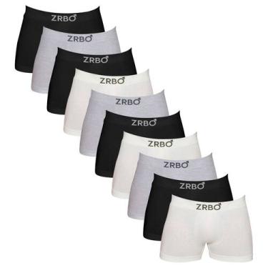 Imagem de Kit 10 Cuecas Boxer Zrbo Algodão Sem Costura Masculina Sortido, Sortid