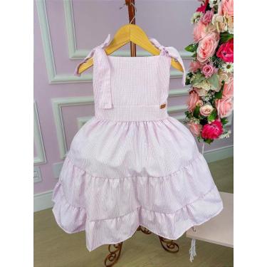 Imagem de Vestido Banana Club Amelia Xadrez Rosa Bebê - Tecido Misto, Pastel pin