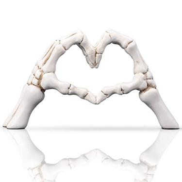 Imagem de Estátua de gesto branco estatuetas de decoração estranhas, pequenos itens de decoração para prateleira, escultura nórdica de dedo de mão decoração de casa, para sala de estar, quarto, mesa de escritório, decoração de armários