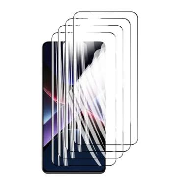 Imagem de Protetor de tela 4 peças para Xiaomi Poco X7 Pro, vidro temperado HD, cristal, alumínio 9H de alta qualidade, capa antirriscos, compatível com impressão digital (preto)