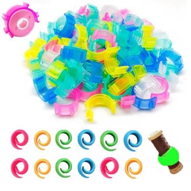 Imagem de ArrErr Pacote com 62 bobinas pré-enroladas conjunto de bobinas conjunto de amigos de linha de costura clipes de carretel organizador de grampos de linha para kit de linha de costura, máquinas de