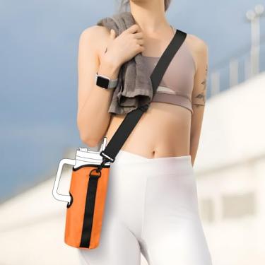 Imagem de Bolsa de transporte para garrafa de água Stanley 1,134 g, suporte para garrafa de água com alça de ombro ajustável, Laranja