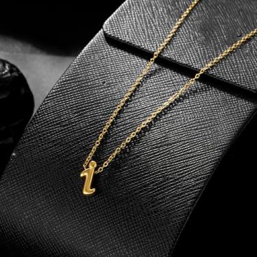 Imagem de Colar com inicial em camadas com corrente ajustável, joia minimalista com pingente de camada dupla, 35,5 cm + 40,6 cm + 5,8 cm a 68 cm com extensor de 5 cm para uso diário, 14+2in/16+2in, Aço