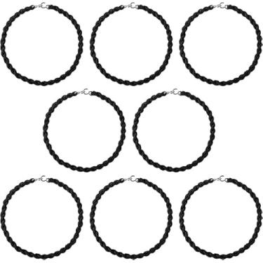 Imagem de 8 tiras elásticas militares para botas, blusas, ligas com ganchos de metal, cadarços de bota para homens e mulheres Navy Army Air Force (preto)