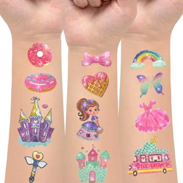 Imagem de 10 folhas de decoração de festa de princesa com glitter, 110 estilos de adesivos de princesa, suprimentos para lembrancinhas de festa de aniversário, inclui fada borboleta