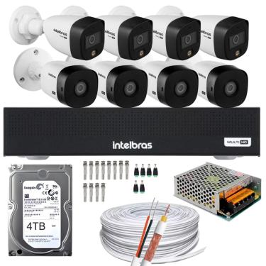 Imagem de kit 8 Câmeras Intelbras 04 1220 Full Color 04 1220 Full HD, Mhdx 3008-C, Hd 4tb