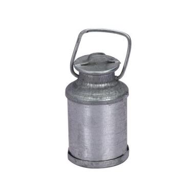 Imagem de Lata de leite vintage em miniatura Dollhouse em escala 1:12 de metal d